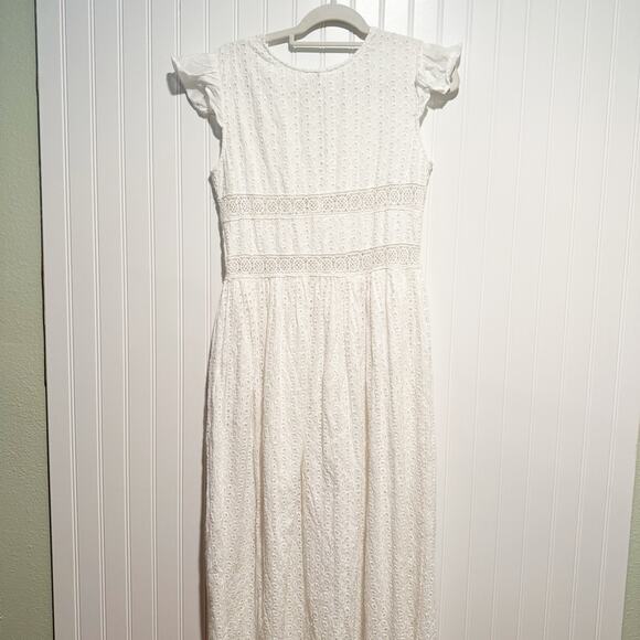 Raga Ariana White Eyelet Lace Midi Dress Cottage Wedding Size Small - Picture 7 of 7